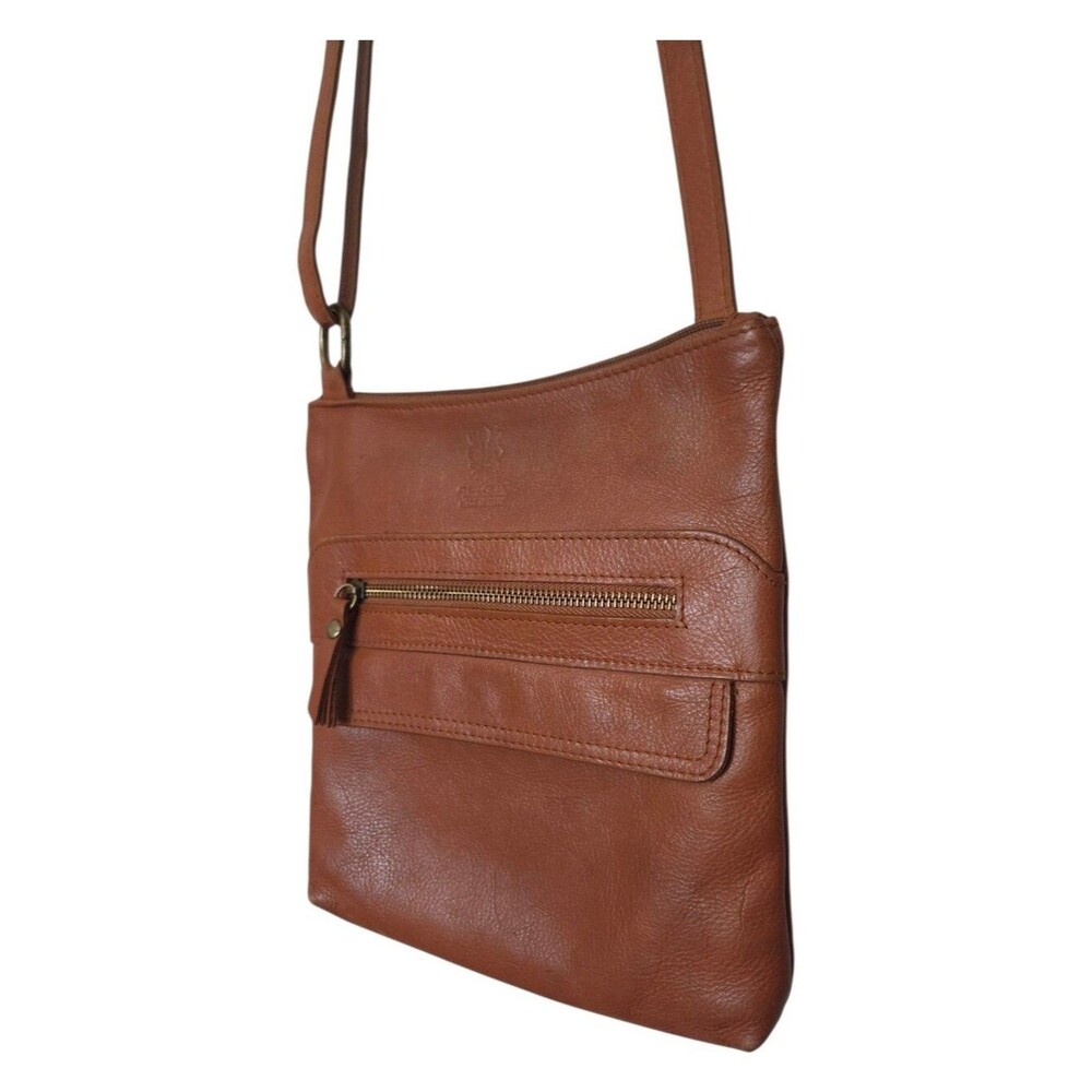 brown leather crossbody bag made in italy small messenger shoulder purse